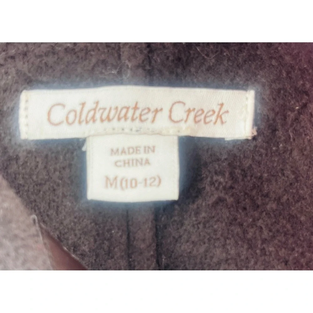 Coldwater Creek Brown Fleece Jacket Asymetrical Zip size‎ Medium Women's